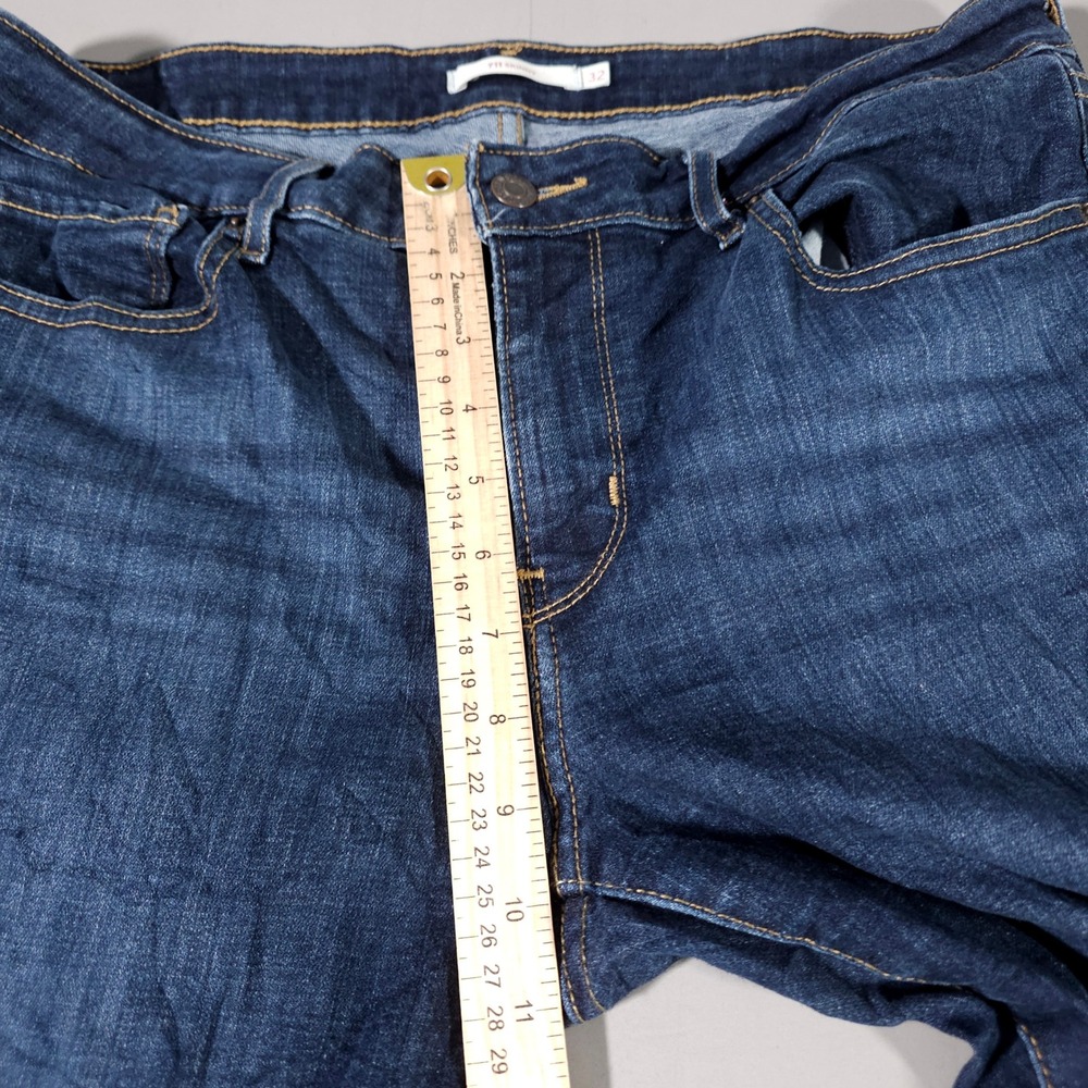 Levi's 711 Skinny Jeans Womens 32 Dark Blue Denim Mid Rise 18881-0562 - Picture 6 of 9